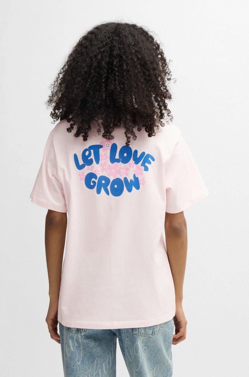 Hugo Boss Camiseta De Punto De Algodón Con Ilustración De Logo