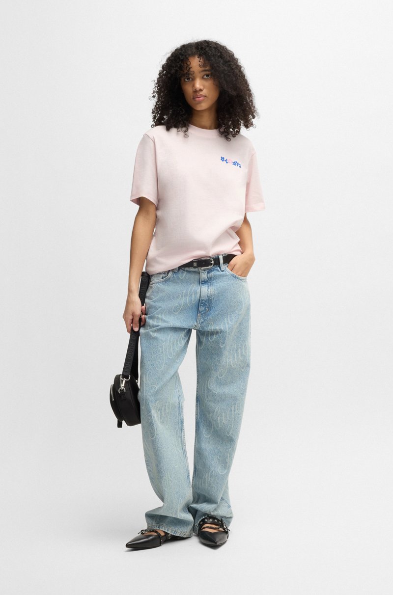 Hugo Boss Camiseta De Punto De Algodón Con Ilustración De Logo