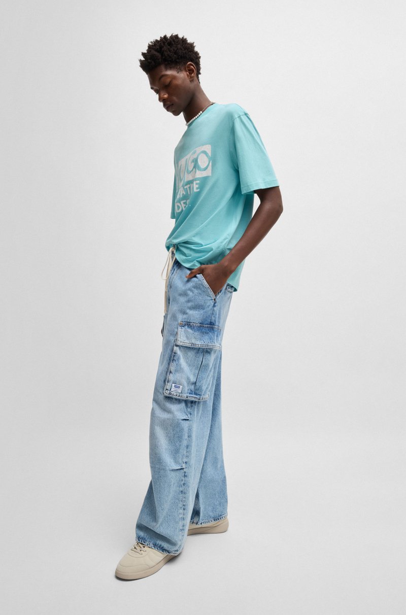 Hugo Boss Camiseta De Punto De Algodón Con Ilustración De Logo