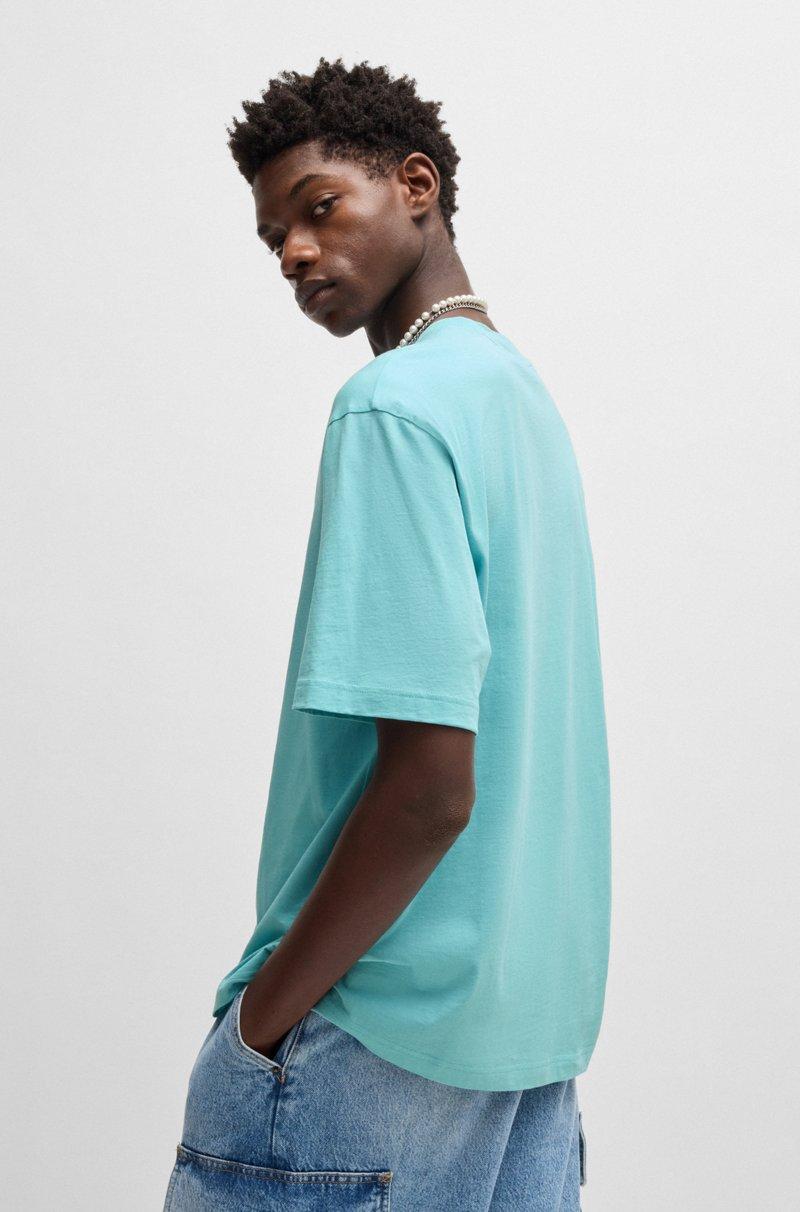 Hugo Boss Camiseta De Punto De Algodón Con Ilustración De Logo