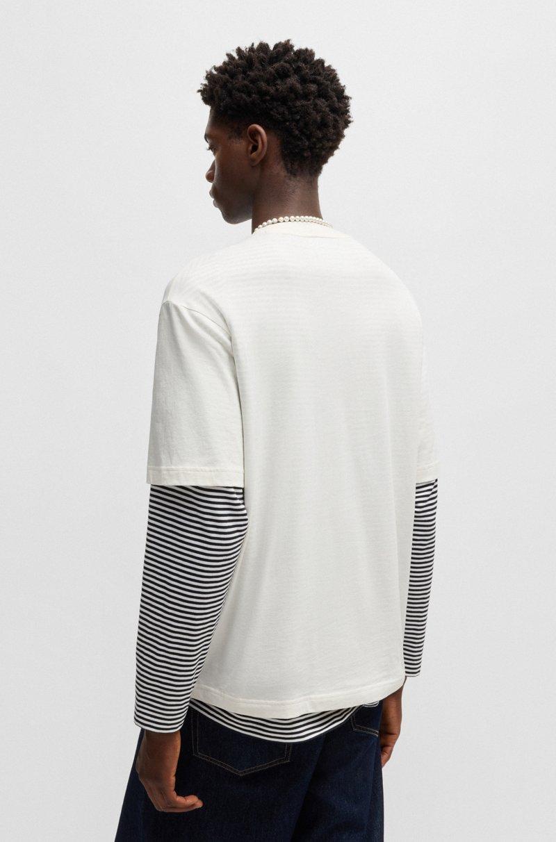 Hugo Boss Camiseta De Punto De Algodón Con Ilustración De Logo