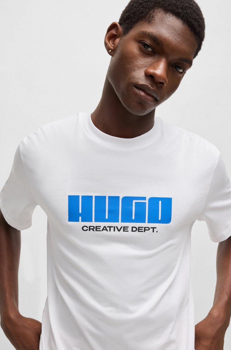 Hugo Boss Camiseta De Punto De Algodón Con Ilustración De Logo