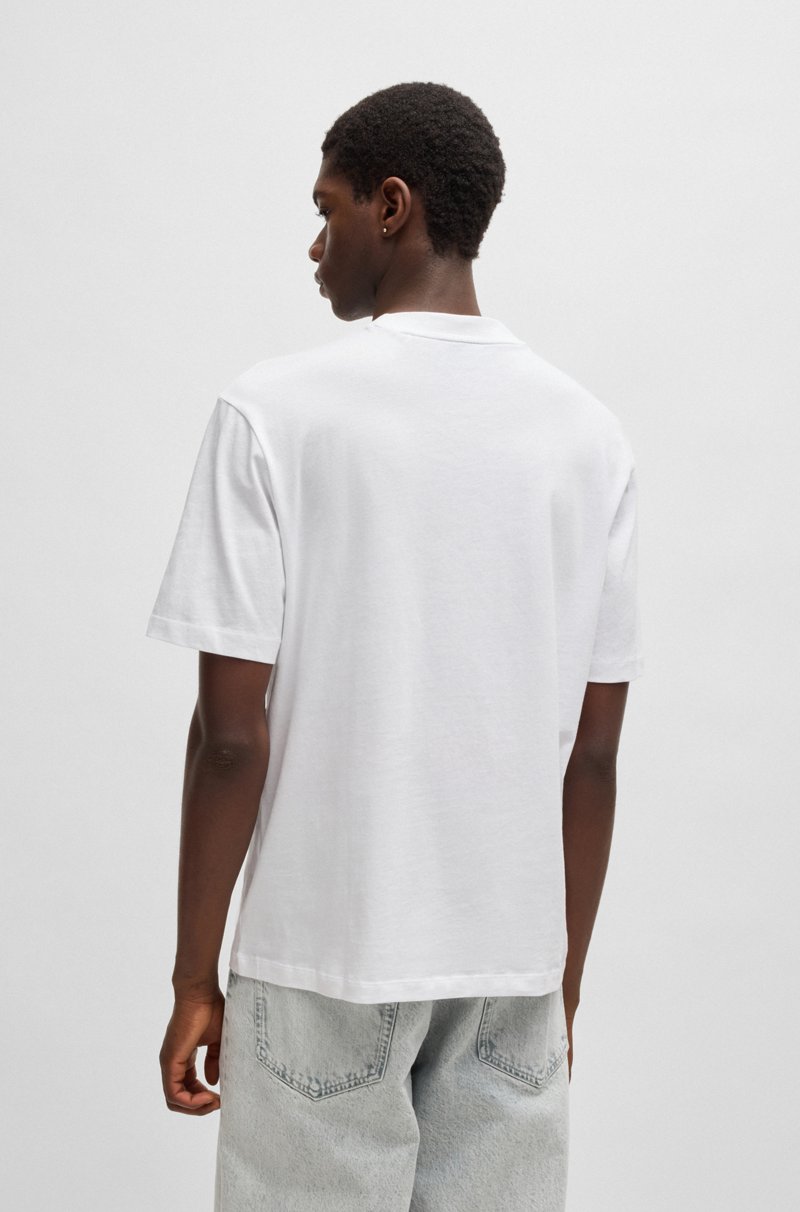 Hugo Boss Camiseta De Punto De Algodón Con Ilustración De Logo