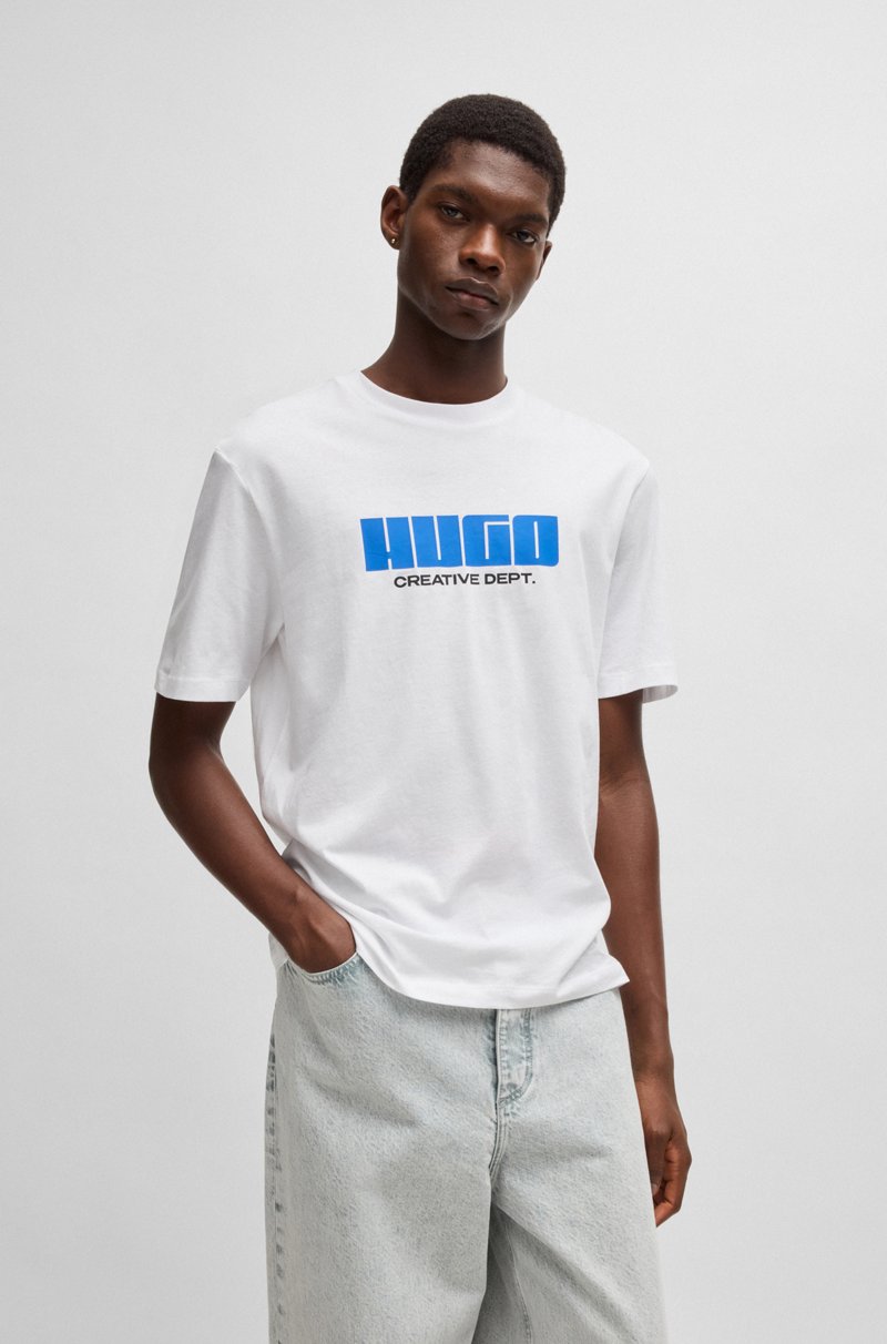 Hugo Boss Camiseta de punto de algodón con ilustración de logo