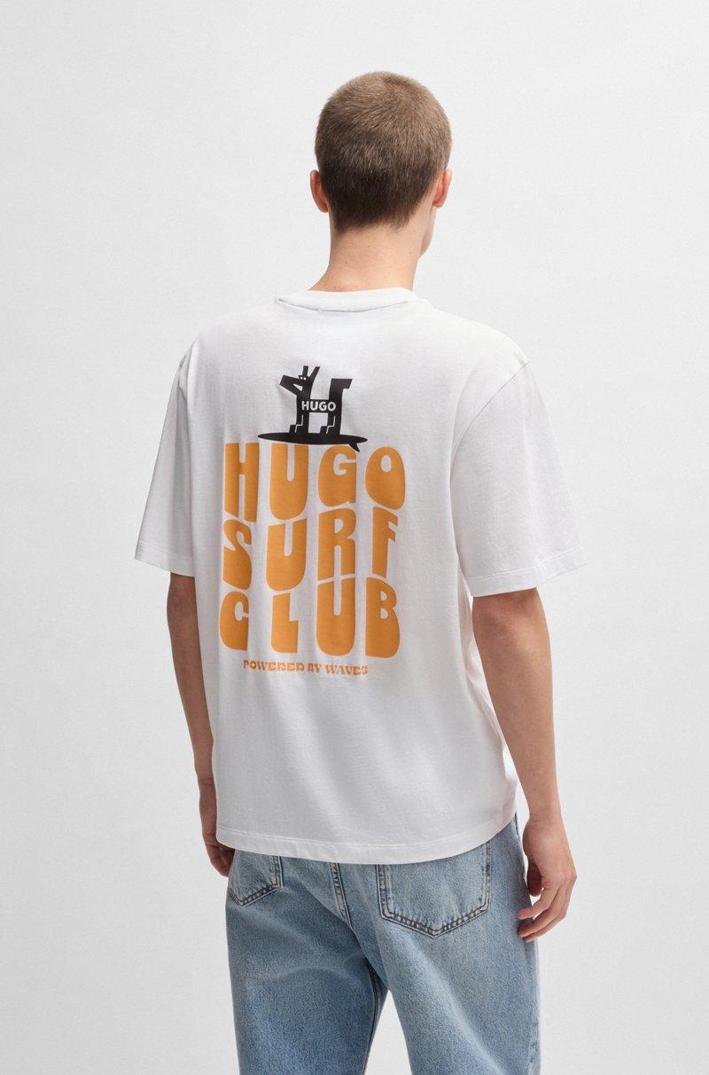 Hugo Boss Camiseta De Punto De Algodón Con Ilustración De Surf