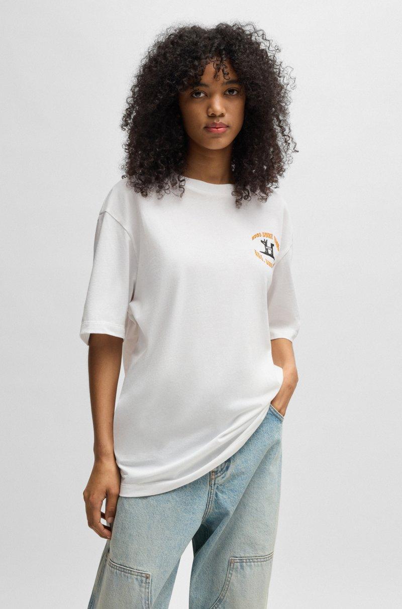 Hugo Boss Camiseta De Punto De Algodón Con Ilustración De Surf