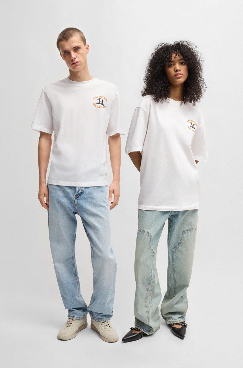 Hugo Boss Camiseta de punto de algodón con ilustración de surf