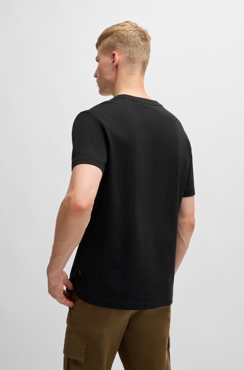 Hugo Boss Camiseta De Punto De Algodón Con Ilustración De Temporada