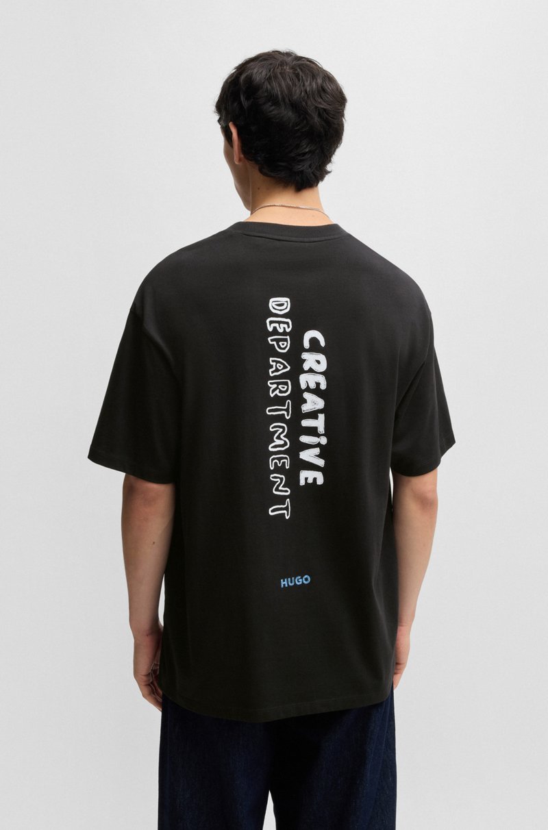 Hugo Boss Camiseta de punto de algodón con ilustración de temporada