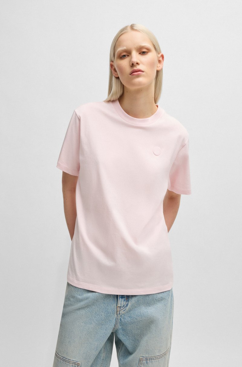 Hugo Boss Camiseta de punto de algodón con insignia de logo