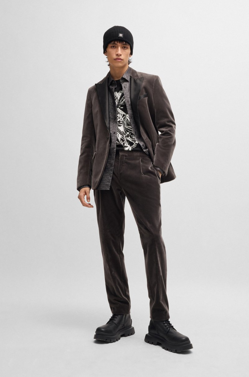 Hugo Boss Camiseta De Punto De Algodón Con Logo Apilado Y Diseño Gráfico Estampado