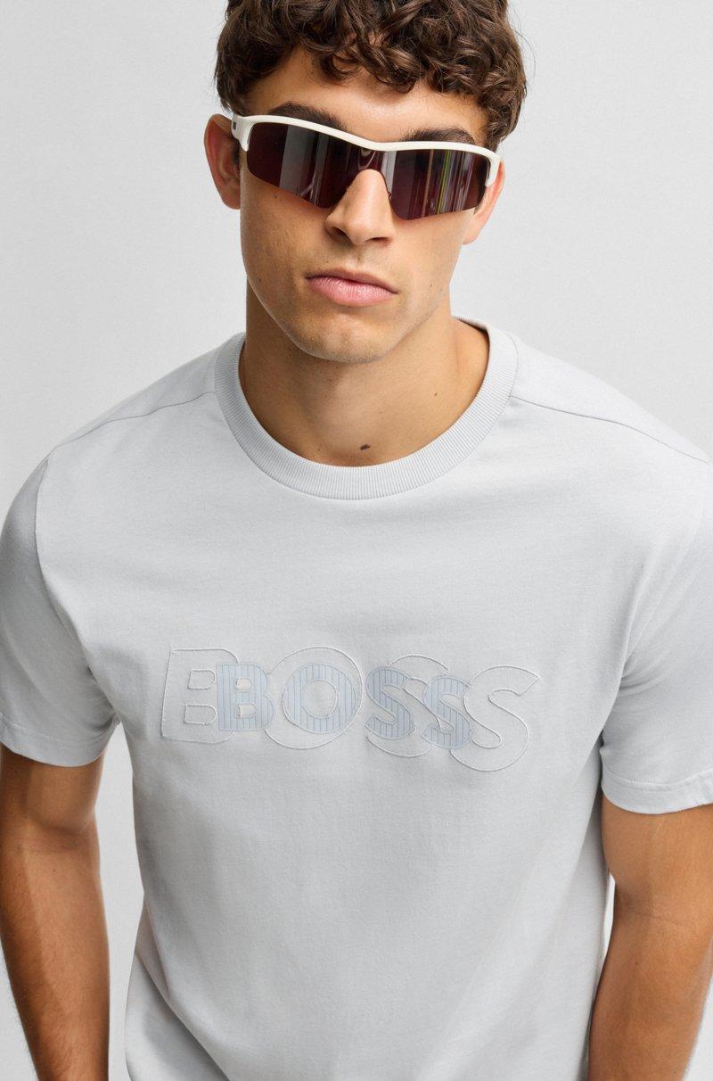 Hugo Boss Camiseta De Punto De Algodón Con Logo De Diseño Doble