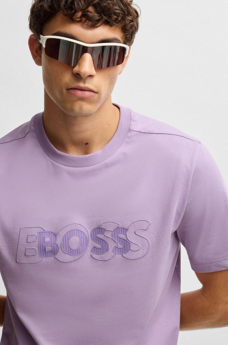 Hugo Boss Camiseta De Punto De Algodón Con Logo De Diseño Doble