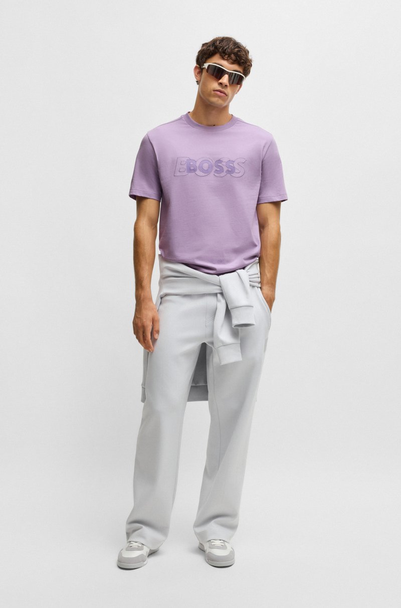 Hugo Boss Camiseta De Punto De Algodón Con Logo De Diseño Doble