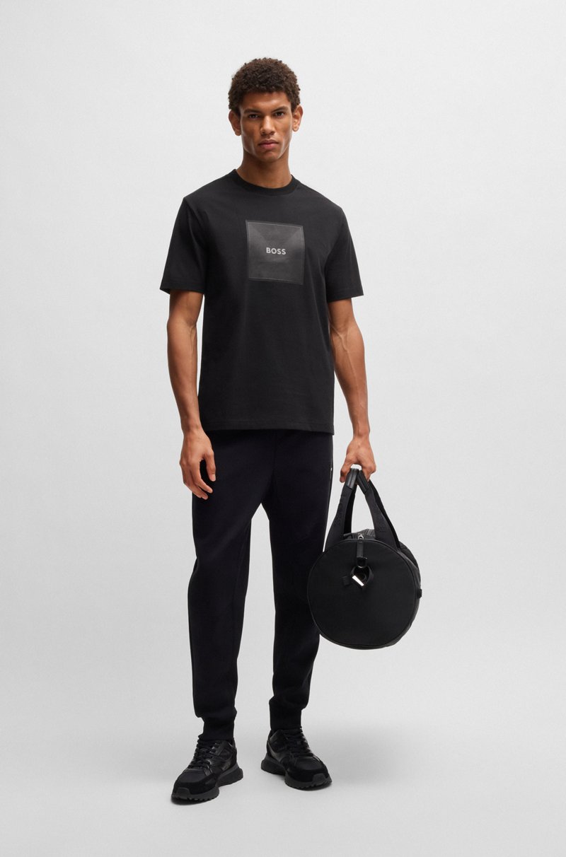 Hugo Boss Camiseta De Punto De Algodón Con Logo De Diseño En Líneas Finas