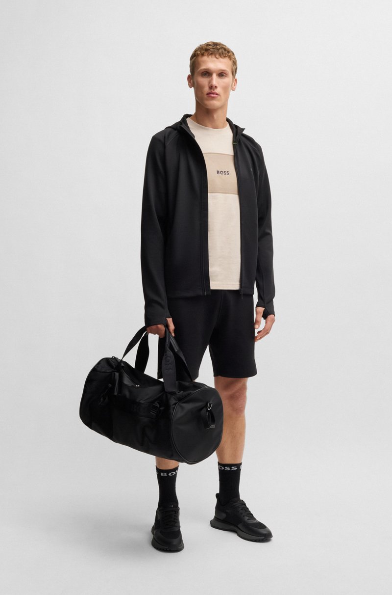 Hugo Boss Camiseta De Punto De Algodón Con Logo De Diseño En Líneas Finas