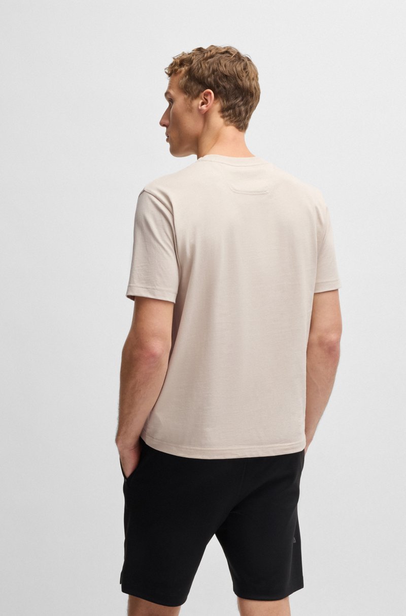 Hugo Boss Camiseta De Punto De Algodón Con Logo De Diseño En Líneas Finas