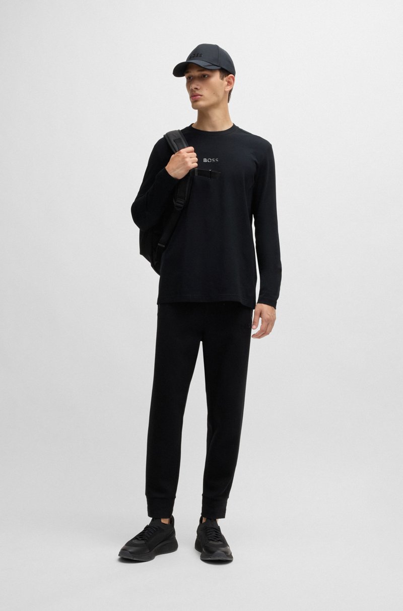 Hugo Boss Camiseta De Punto De Algodón Con Logo De Efecto Espejo