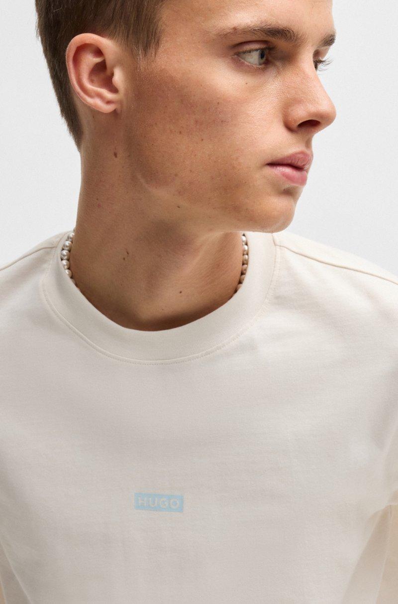 Hugo Boss Camiseta De Punto De Algodón Con Logo Del Tema De La Nueva Temporada