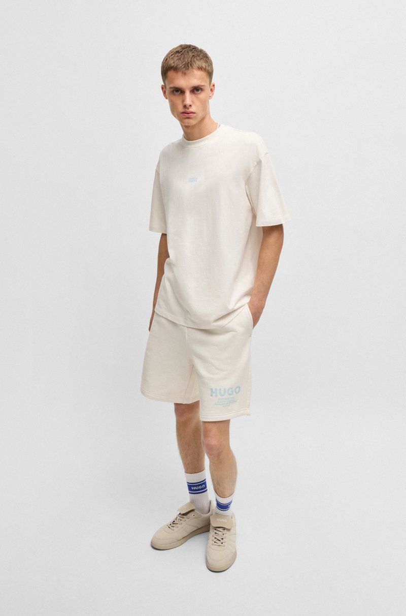 Hugo Boss Camiseta De Punto De Algodón Con Logo Del Tema De La Nueva Temporada