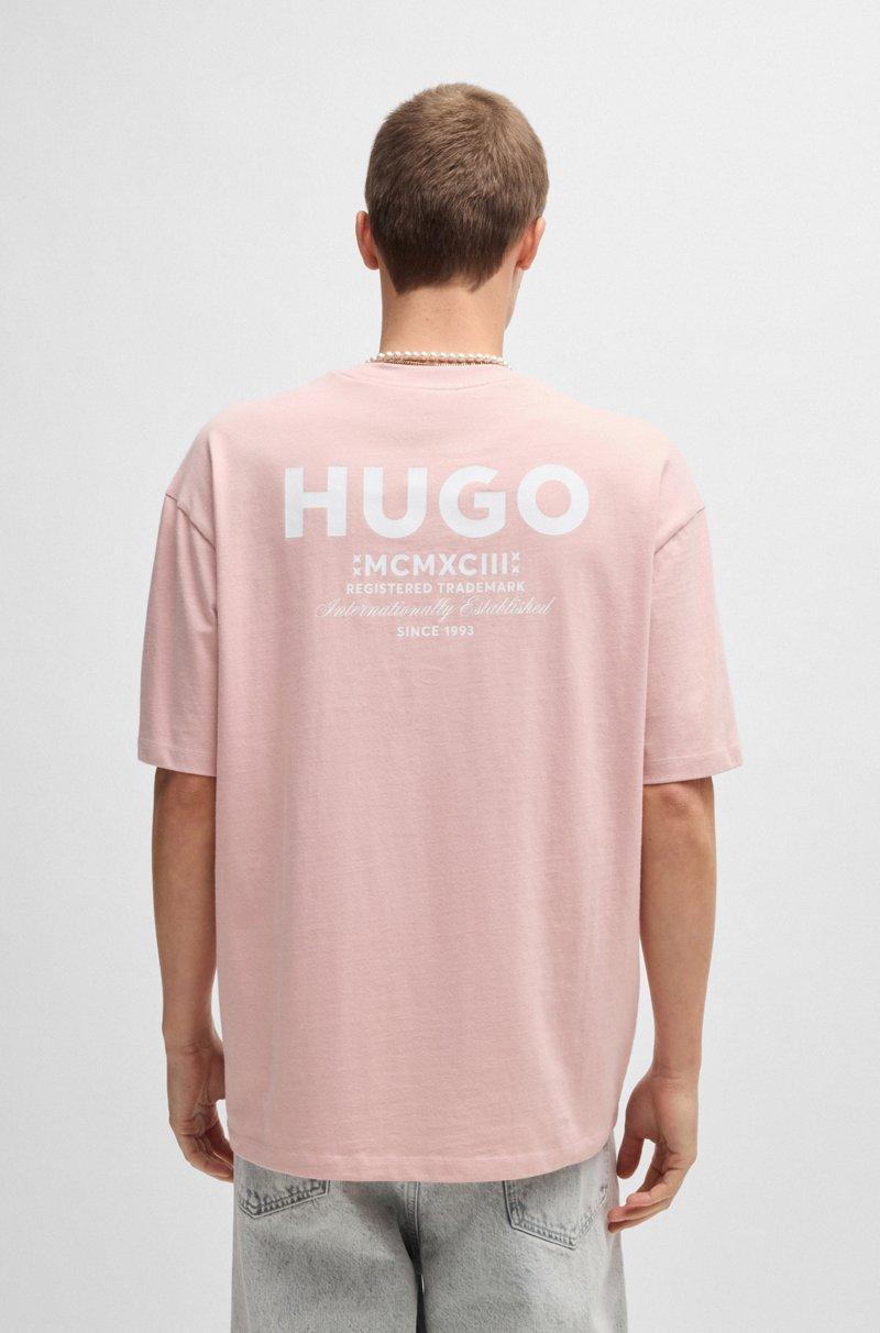 Hugo Boss Camiseta de punto de algodón con logo del tema de la nueva temporada