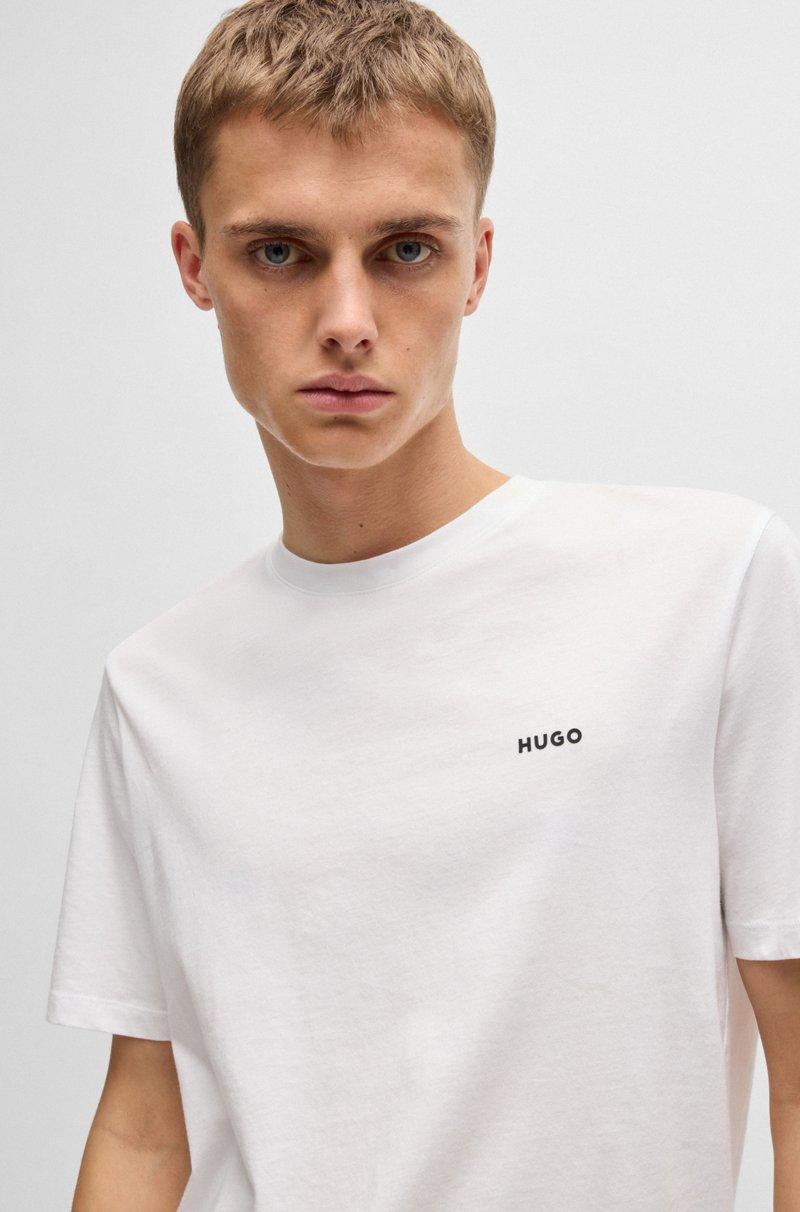 Hugo Boss Camiseta De Punto De Algodón Con Logo Estampado