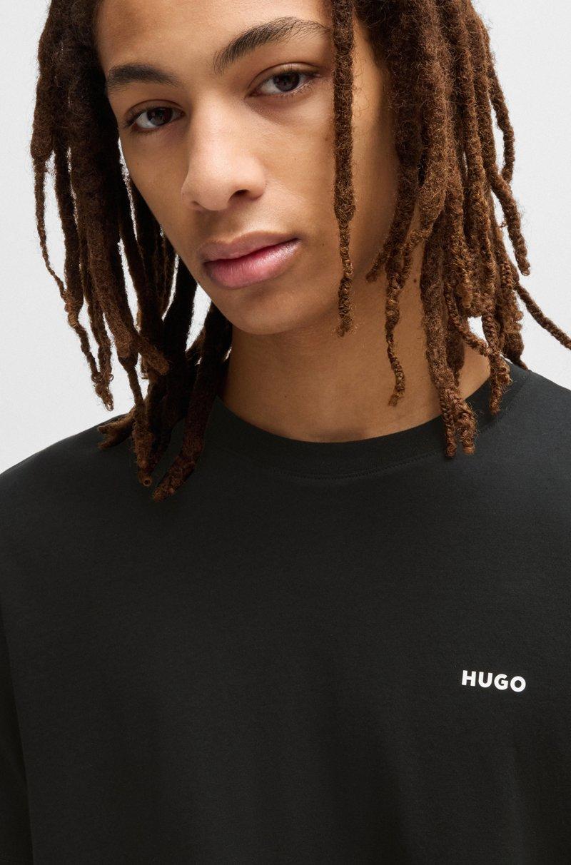 Hugo Boss Camiseta De Punto De Algodón Con Logo Estampado