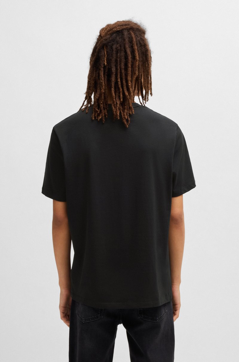 Hugo Boss Camiseta De Punto De Algodón Con Logo Estampado