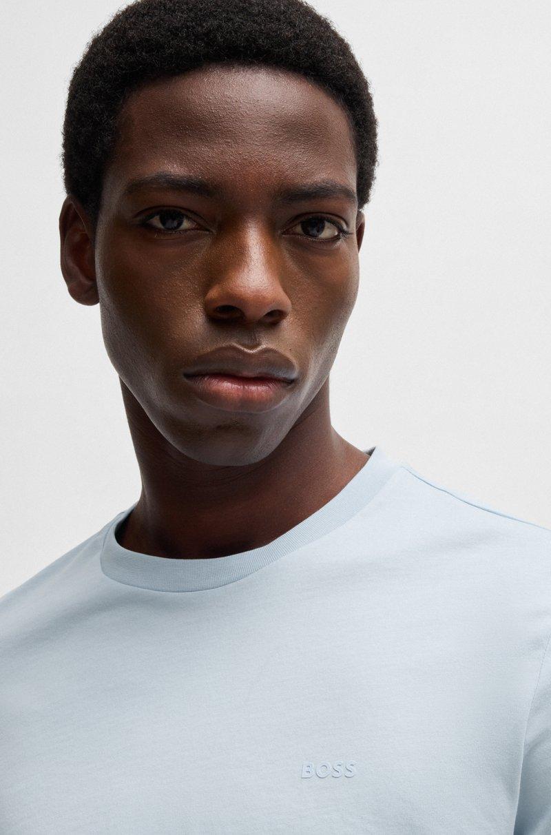 Hugo Boss Camiseta De Punto De Algodón Con Logo Estampado De Goma