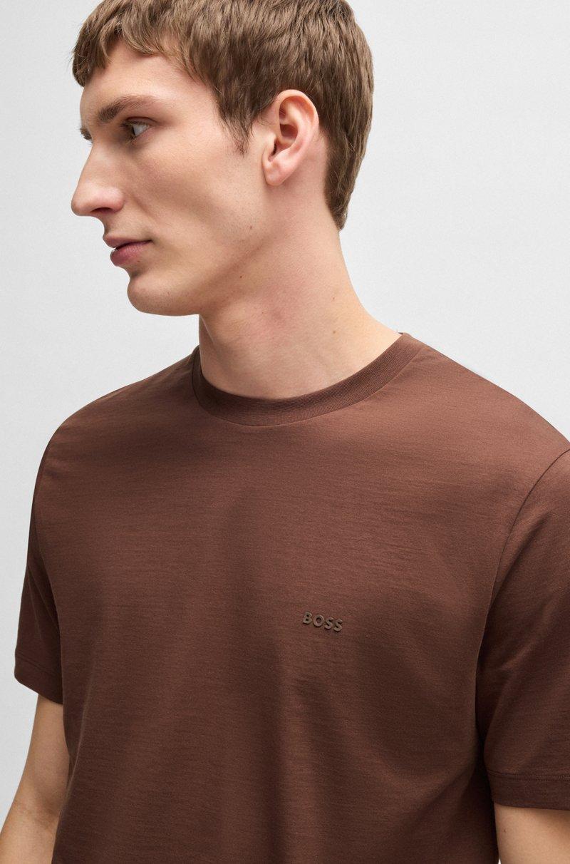 Hugo Boss Camiseta De Punto De Algodón Con Logo Estampado De Goma