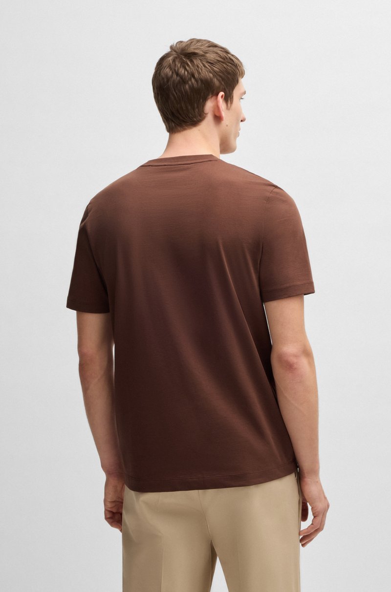 Hugo Boss Camiseta De Punto De Algodón Con Logo Estampado De Goma