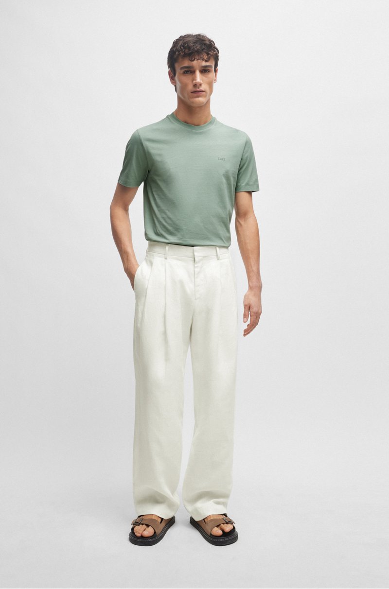 Hugo Boss Camiseta De Punto De Algodón Con Logo Estampado De Goma