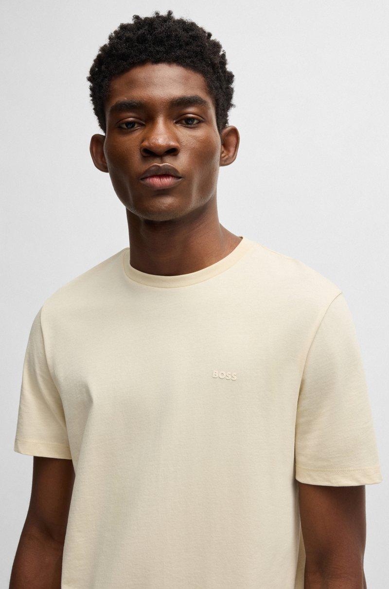 Hugo Boss Camiseta De Punto De Algodón Con Logo Estampado De Goma