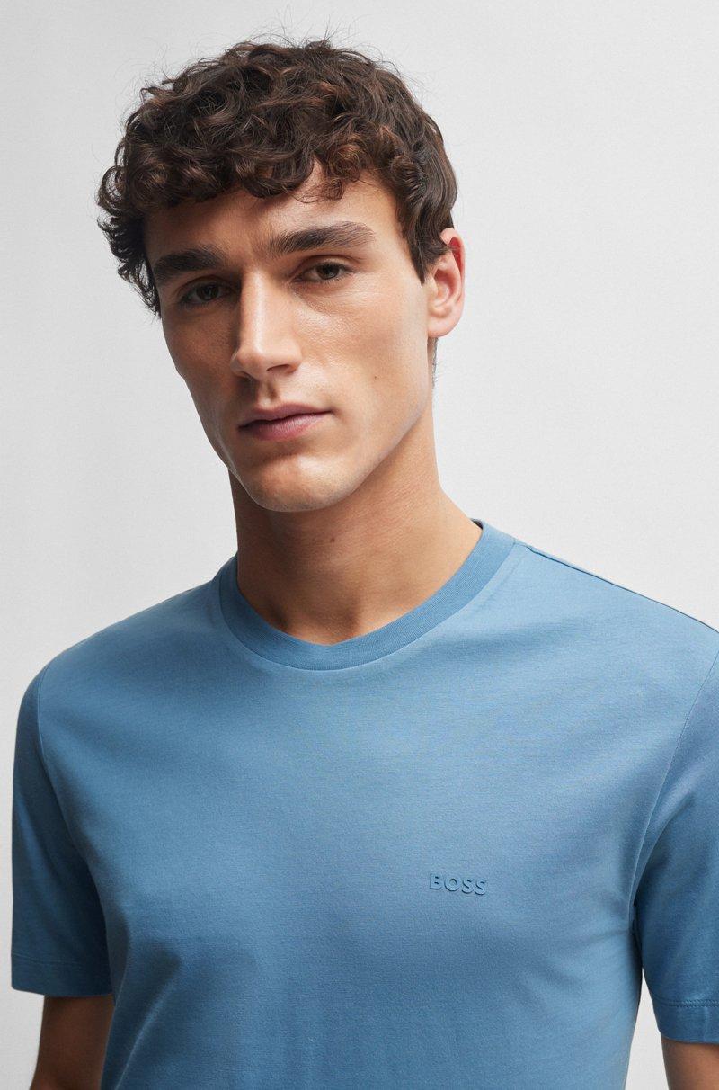 Hugo Boss Camiseta De Punto De Algodón Con Logo Estampado De Goma