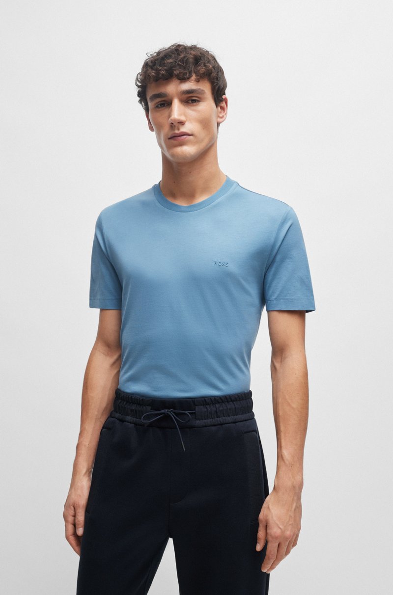 Hugo Boss Camiseta de punto de algodón con logo estampado de goma