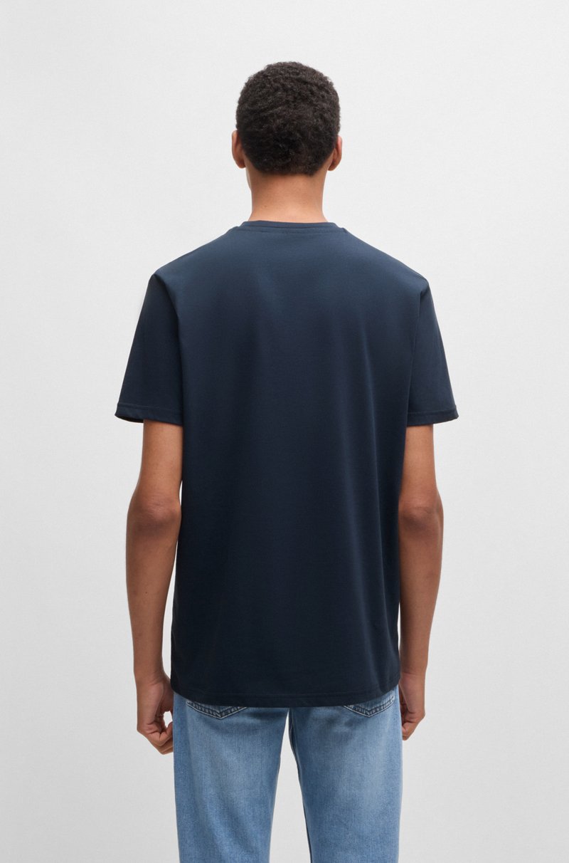 Hugo Boss Camiseta De Punto De Algodón Con Logo Estampado De Goma