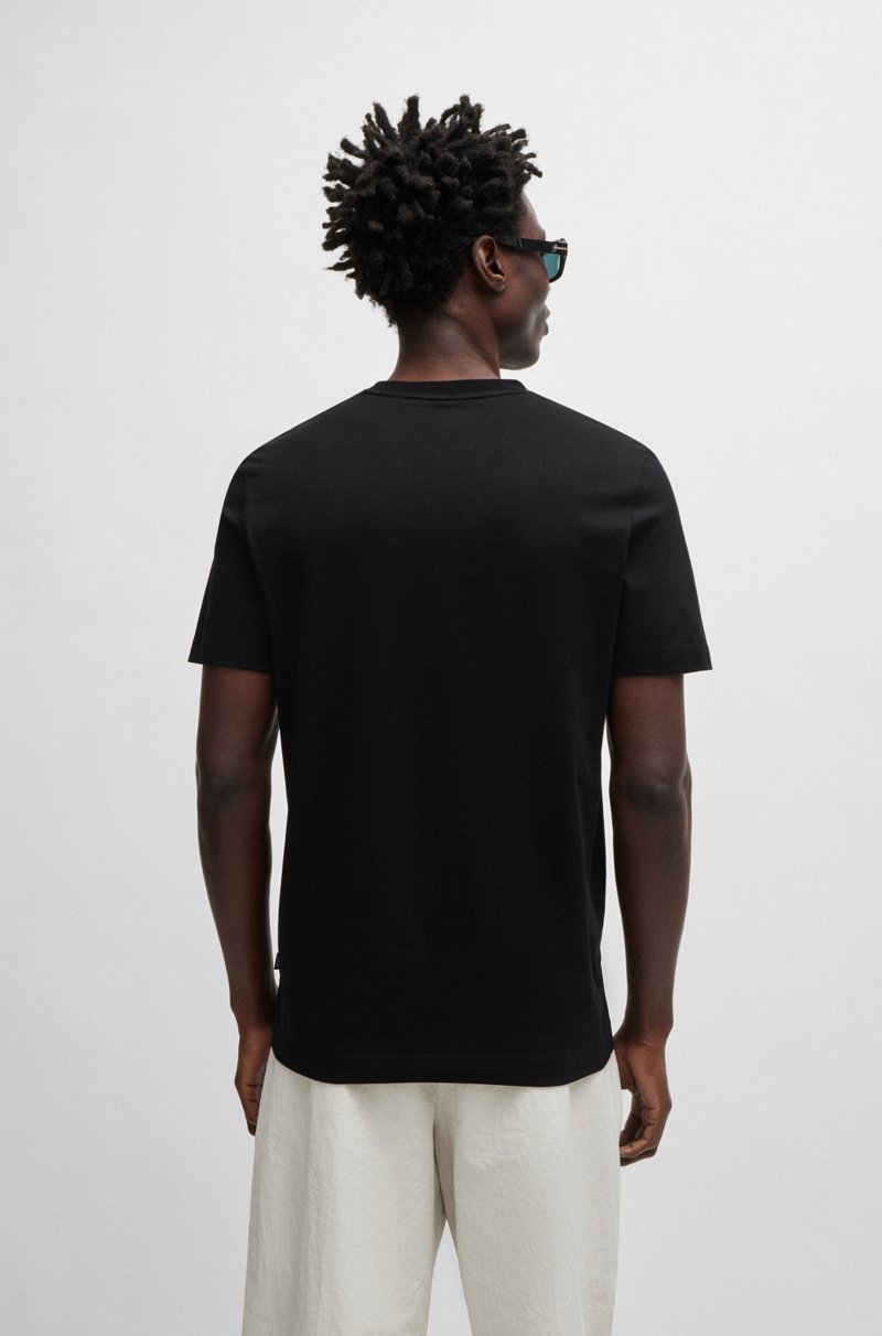 Hugo Boss Camiseta De Punto De Algodón Con Logo Estampado De Goma