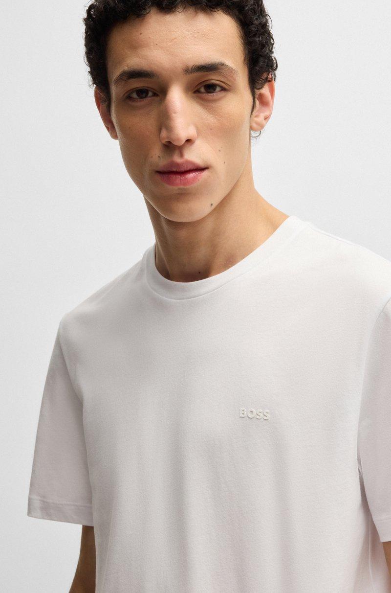 Hugo Boss Camiseta De Punto De Algodón Con Logo Estampado De Goma