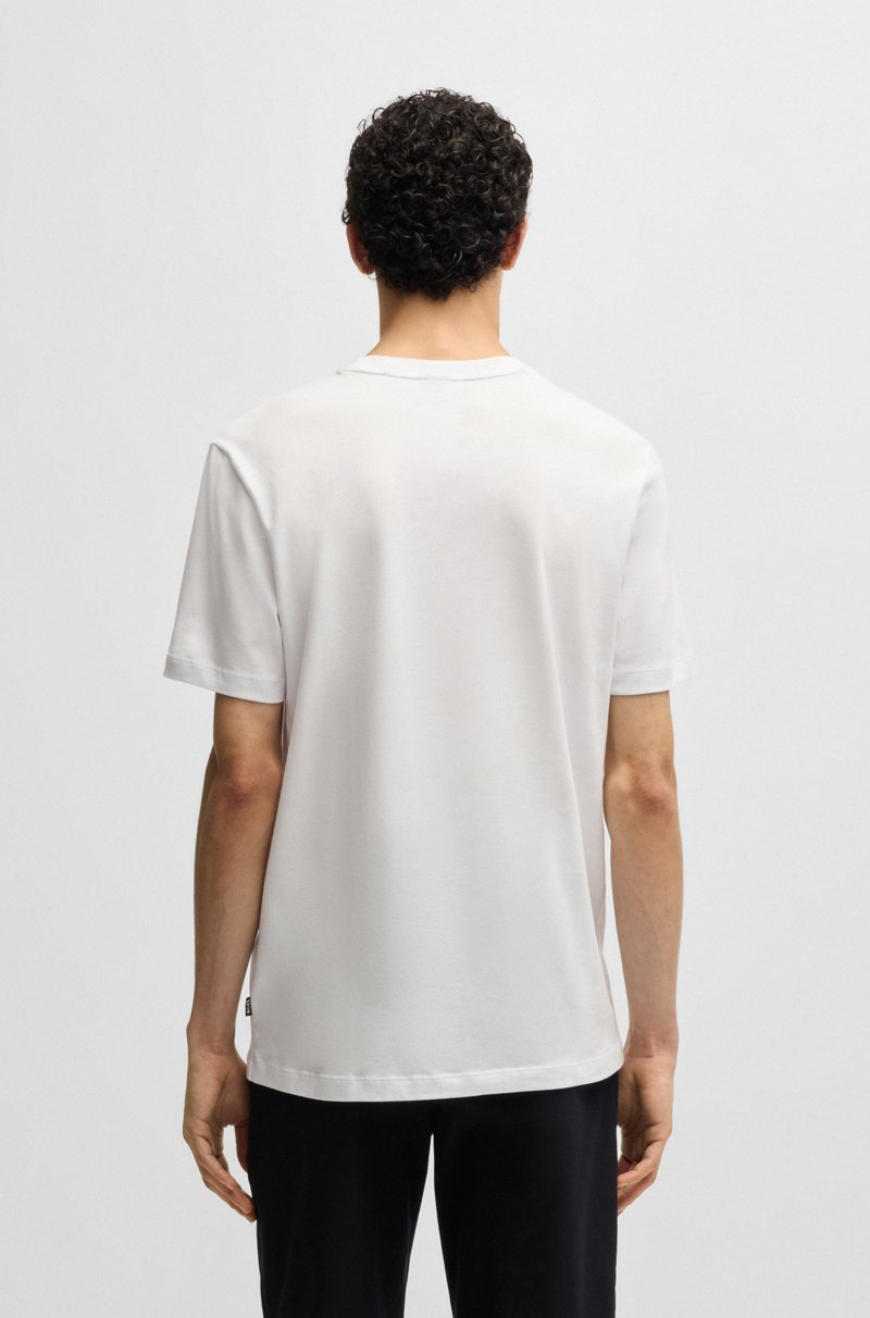 Hugo Boss Camiseta De Punto De Algodón Con Logo Estampado De Goma