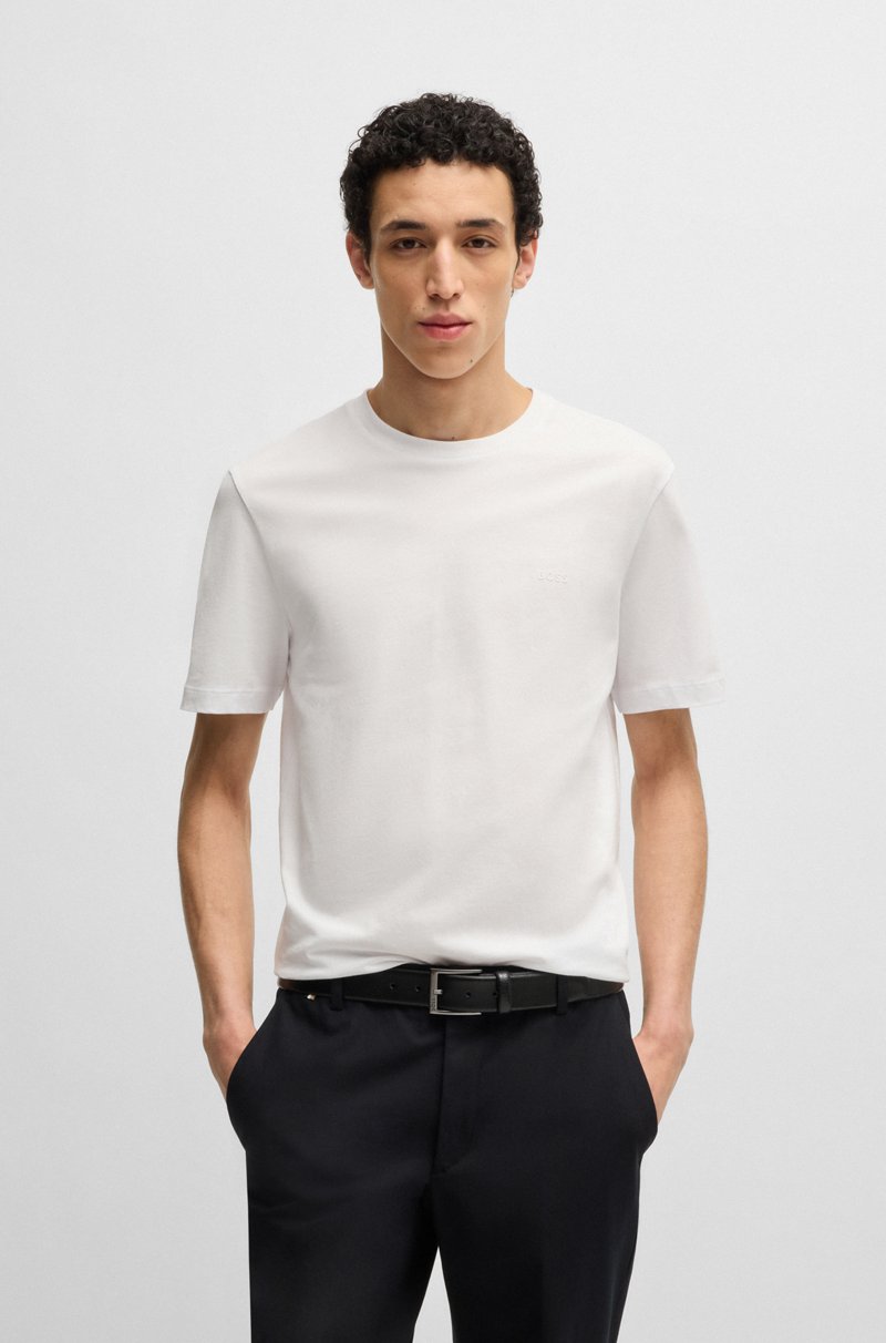 Hugo Boss Camiseta de punto de algodón con logo estampado de goma