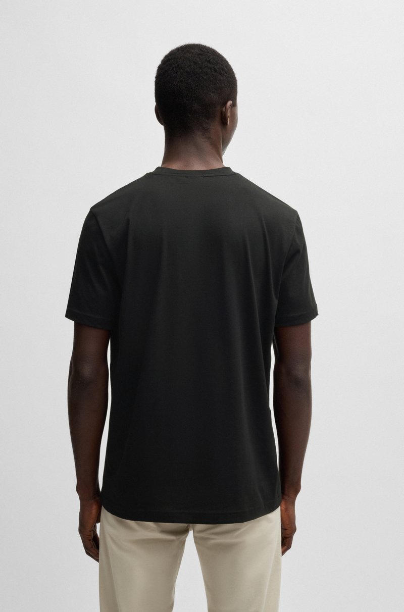 Hugo Boss Camiseta De Punto De Algodón Con Logo Estampado De Goma