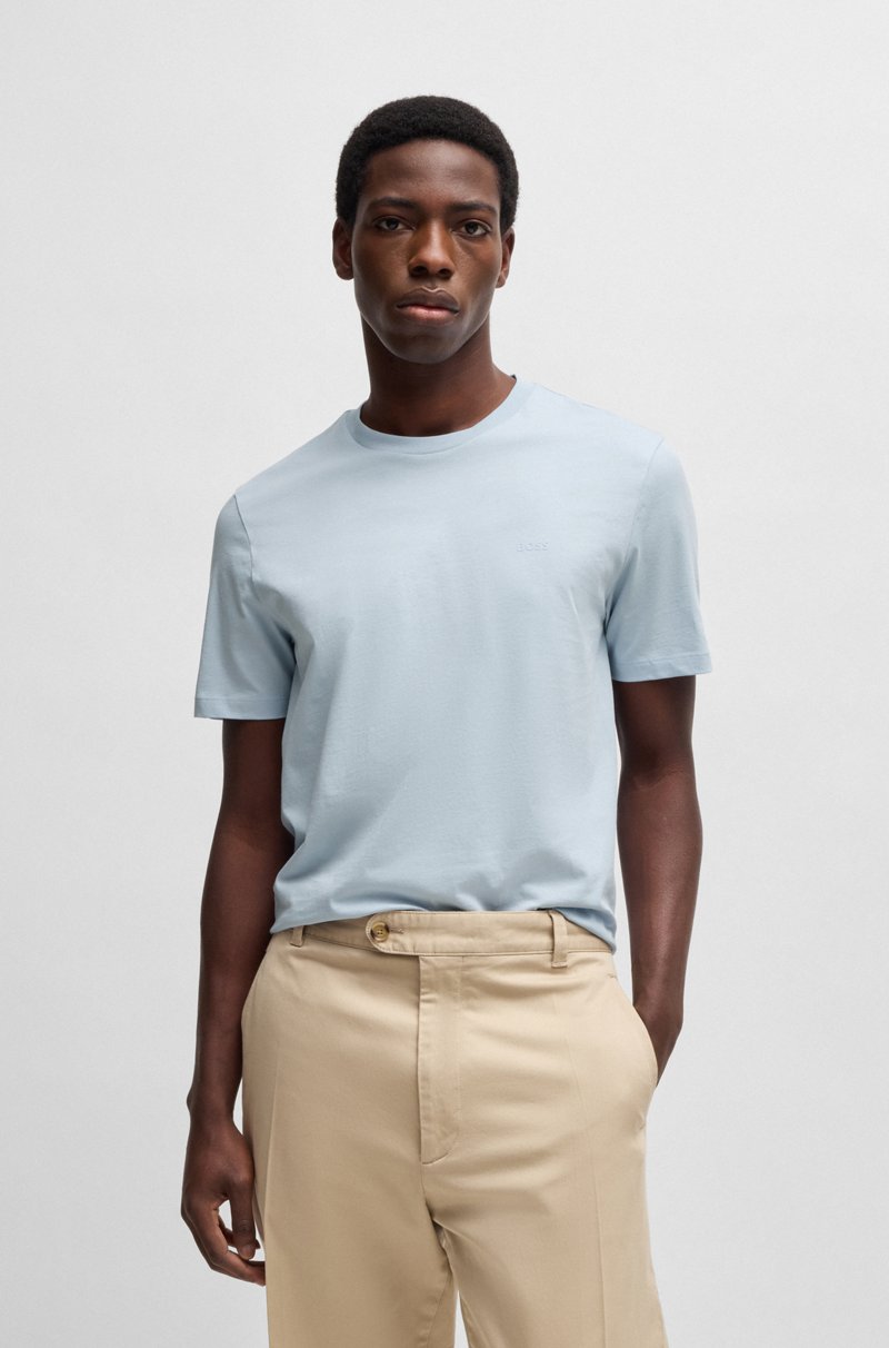 Hugo Boss Camiseta De Punto De Algodón Con Logo Estampado De Goma