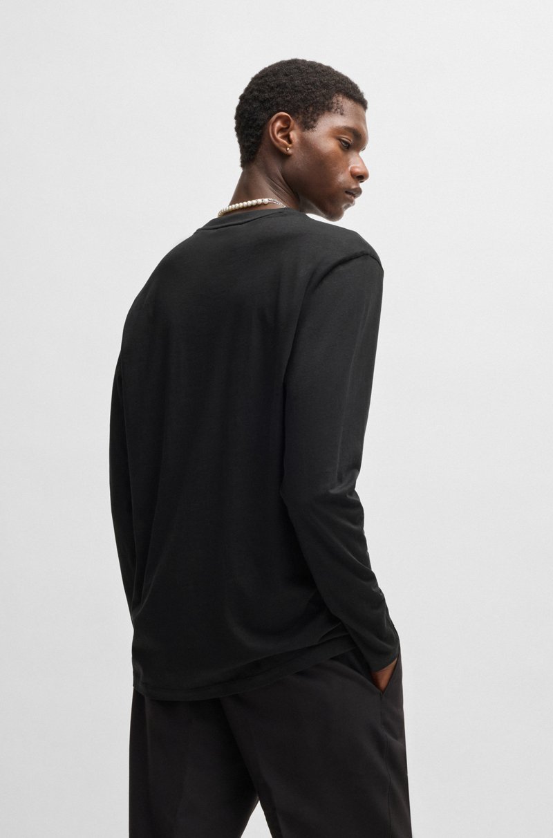 Hugo Boss Camiseta De Punto De Algodón Con Logo Estampado