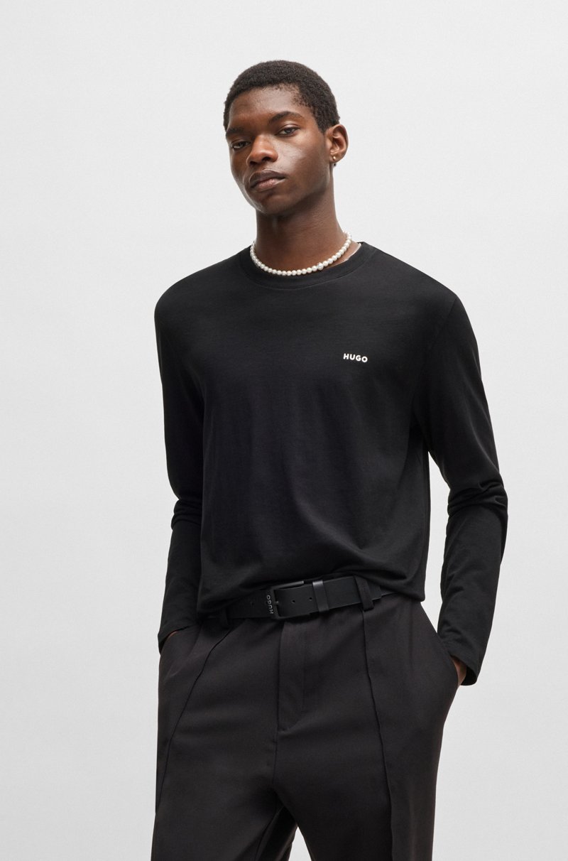 Hugo Boss Camiseta de punto de algodón con logo estampado