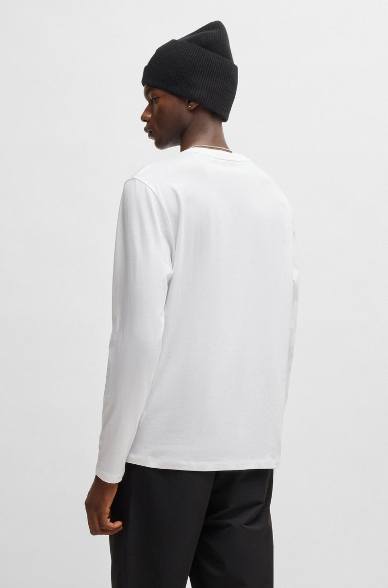 Hugo Boss Camiseta De Punto De Algodón Con Logo Estampado