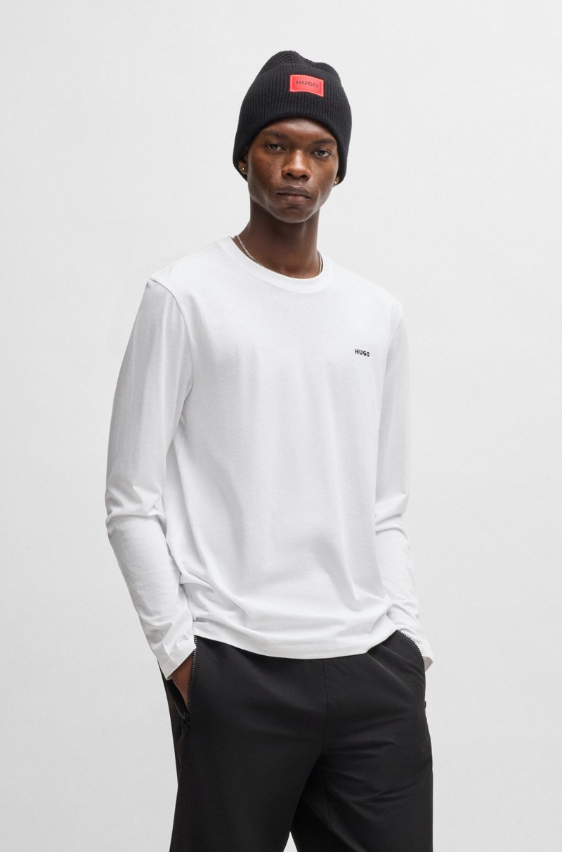 Hugo Boss Camiseta de punto de algodón con logo estampado