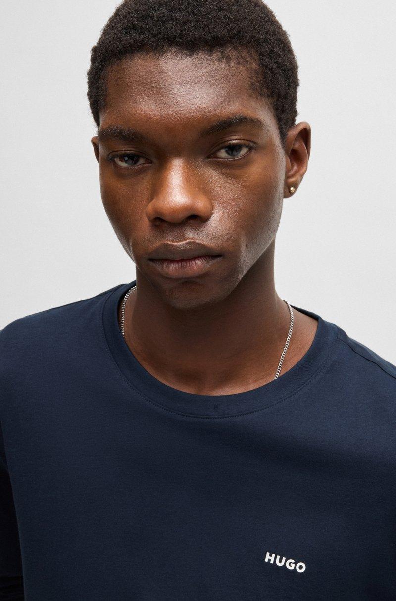 Hugo Boss Camiseta De Punto De Algodón Con Logo Estampado