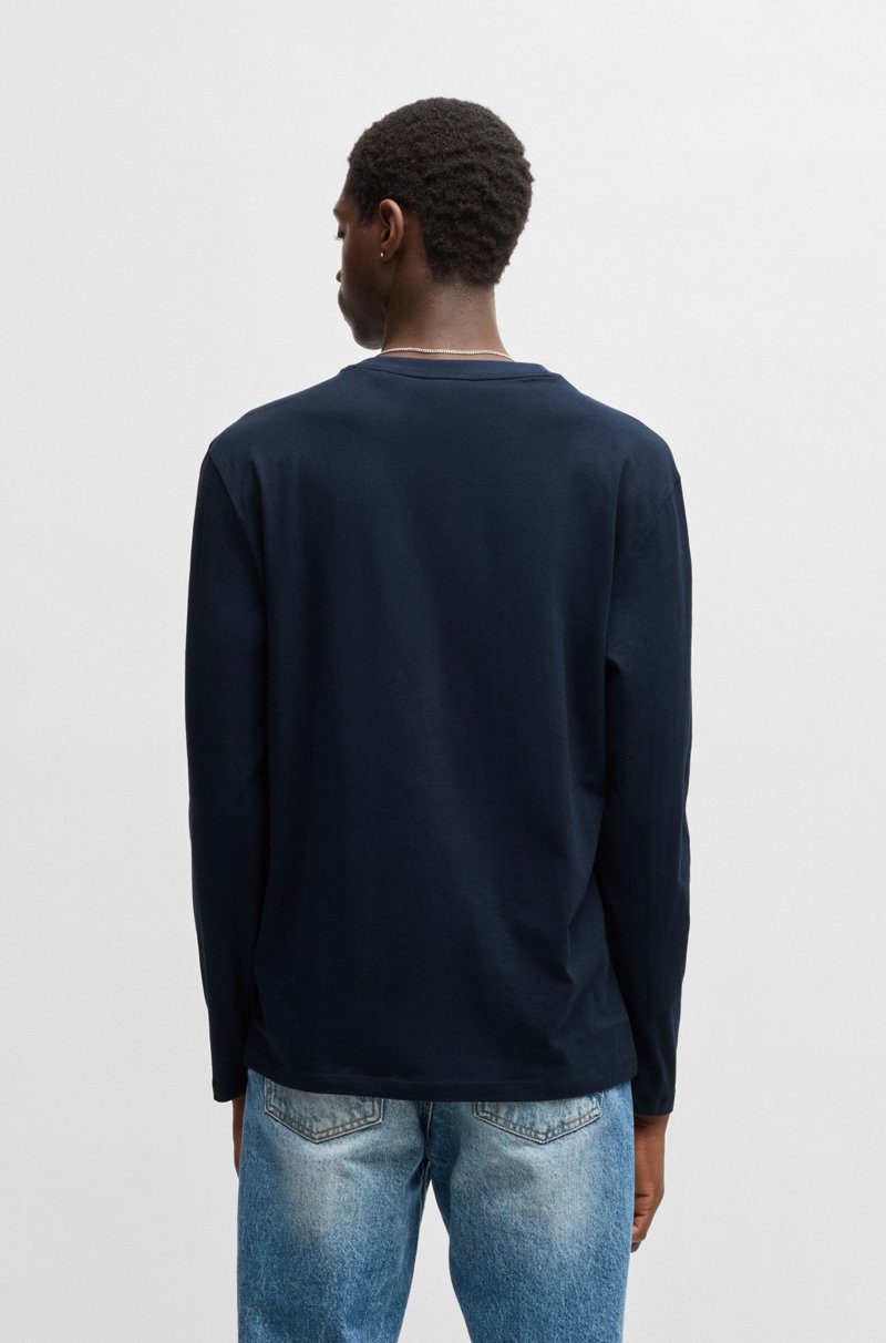 Hugo Boss Camiseta De Punto De Algodón Con Logo Estampado