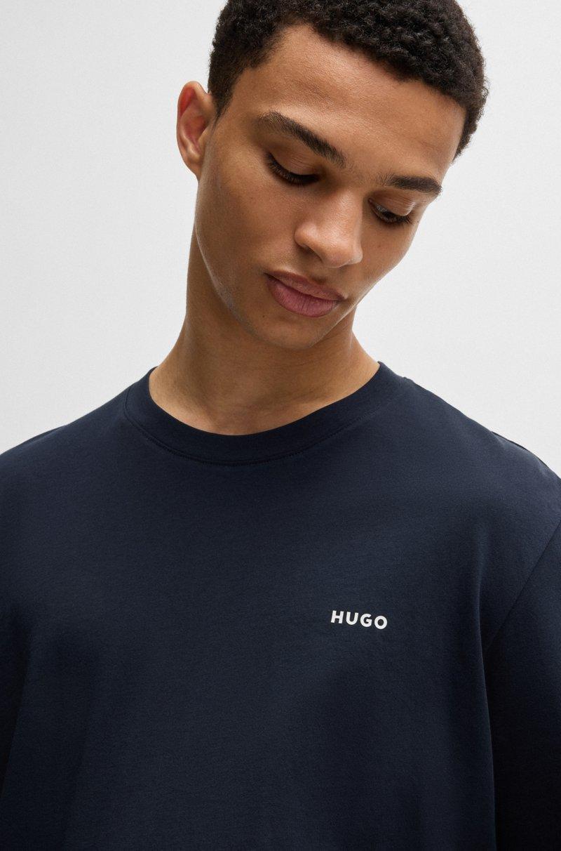 Hugo Boss Camiseta De Punto De Algodón Con Logo Estampado