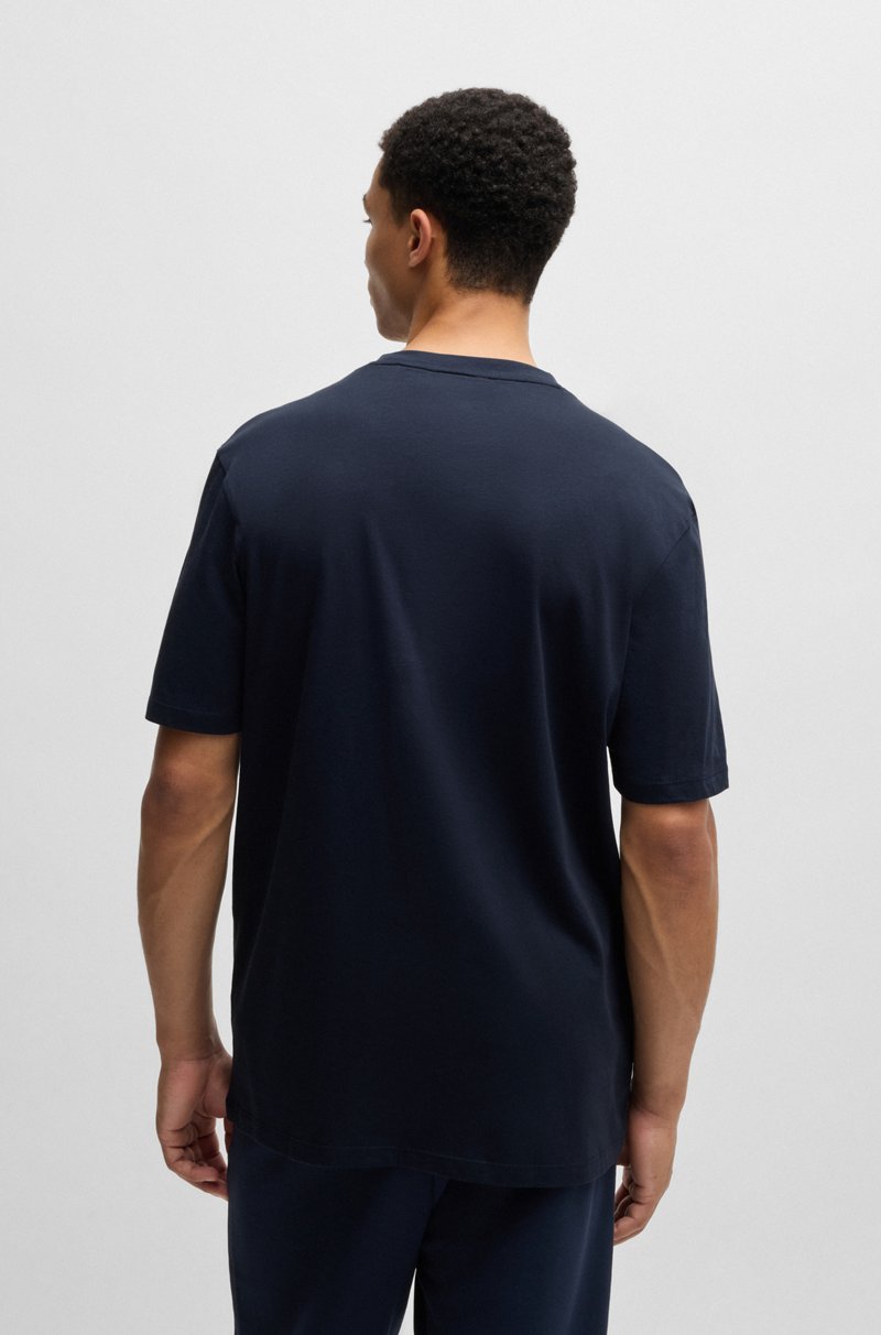Hugo Boss Camiseta De Punto De Algodón Con Logo Estampado